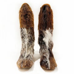 Chanel Fur Cowboy Boots Pre-Fall 2014