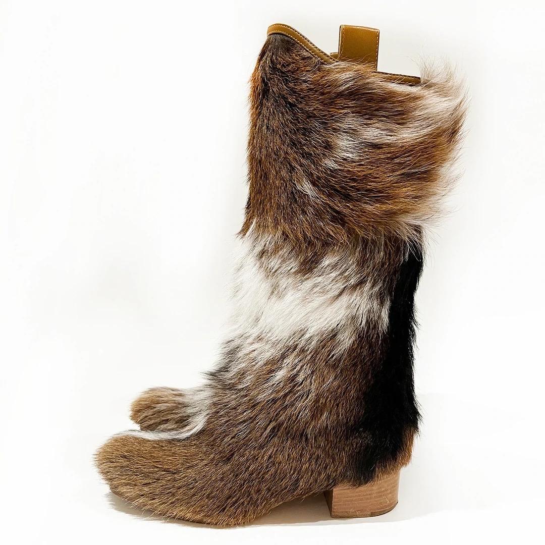 Botas vaqueras de piel Chanel Pre-Fall 2014 Marrón