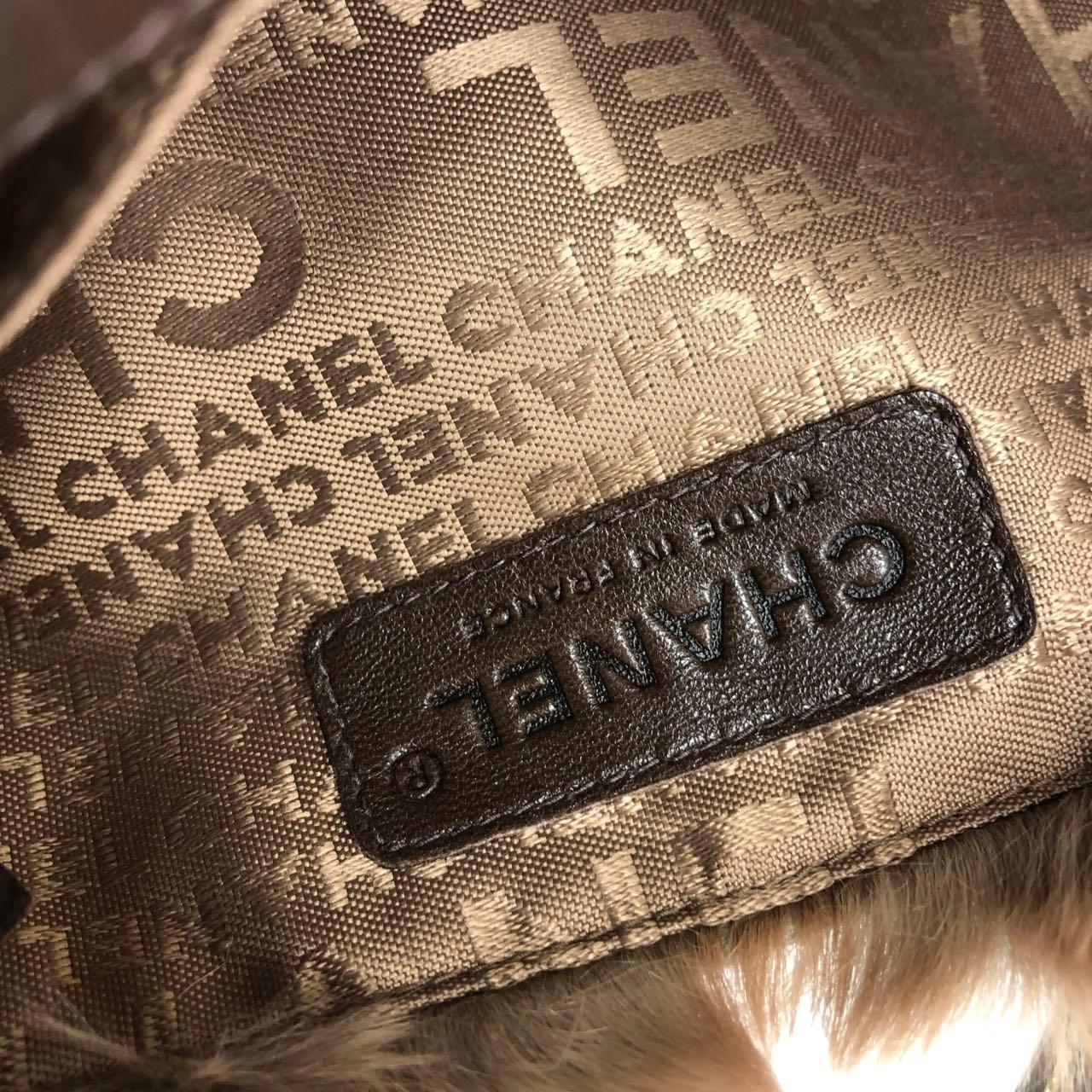 Chanel Fur Flap Bag Brown Grey Chincilla Bag Multi-Layer Chain en vente 5