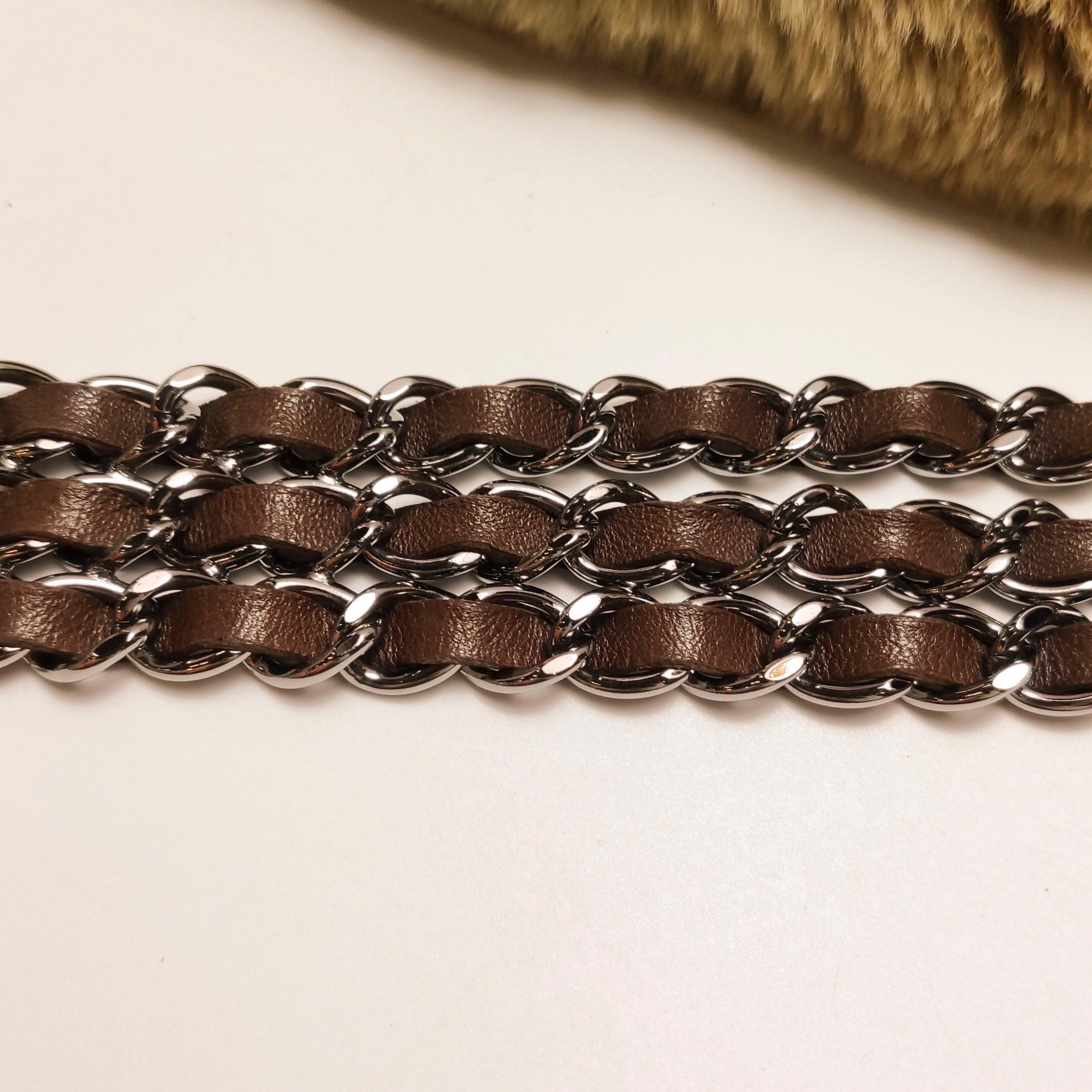Chanel Fur Flap Bag Brown Grey Chincilla Bag Multi-Layer Chain 7