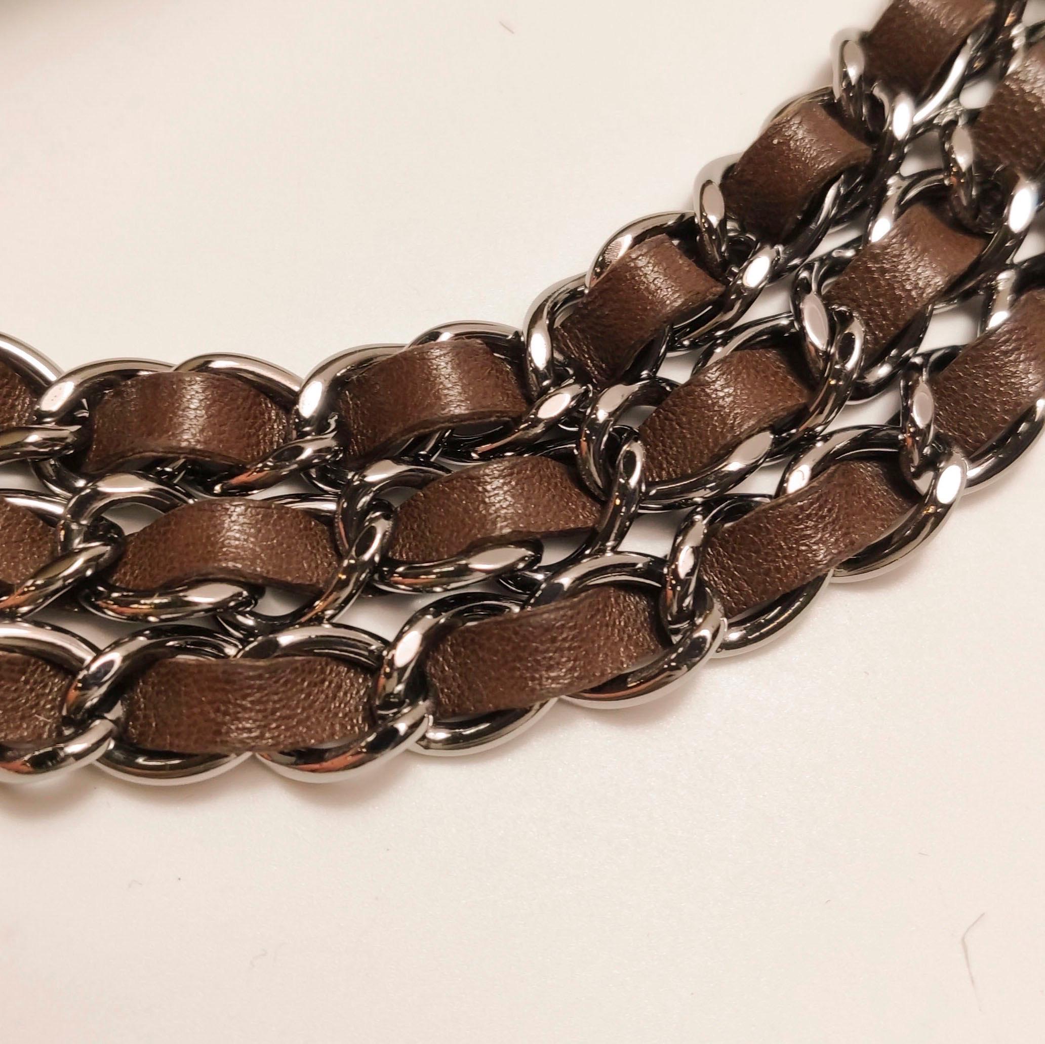 Chanel Fur Flap Bag Brown Grey Chincilla Bag Multi-Layer Chain 10