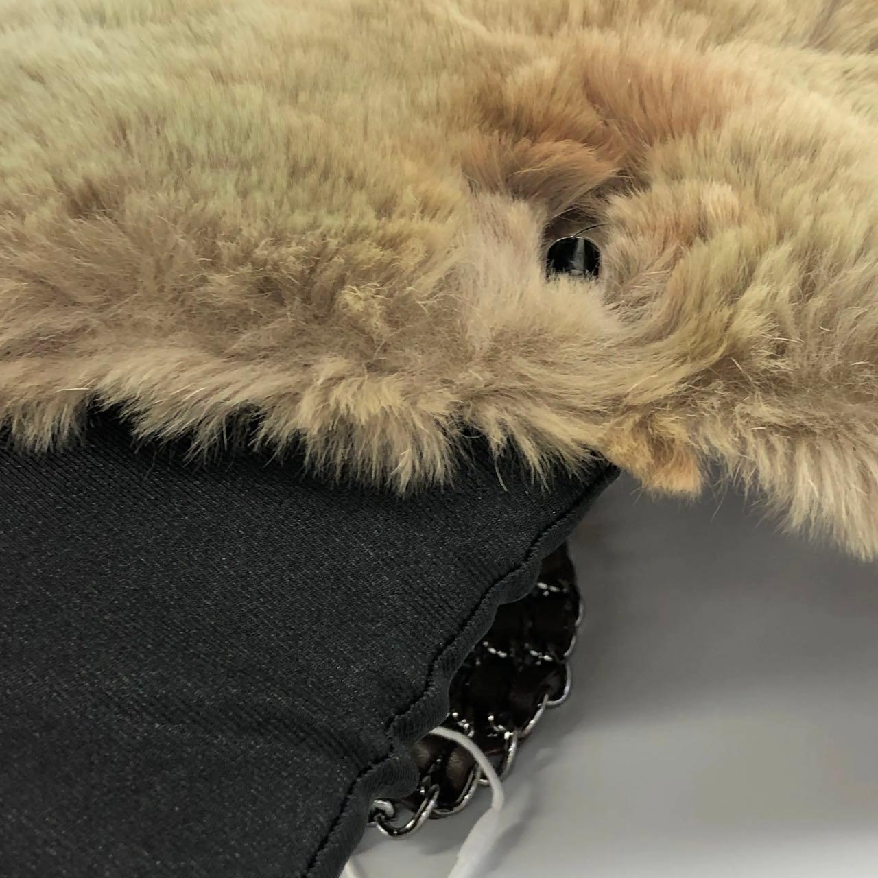Chanel Fur Flap Bag Brown Grey Chincilla Bag Multi-Layer Chain en vente 14