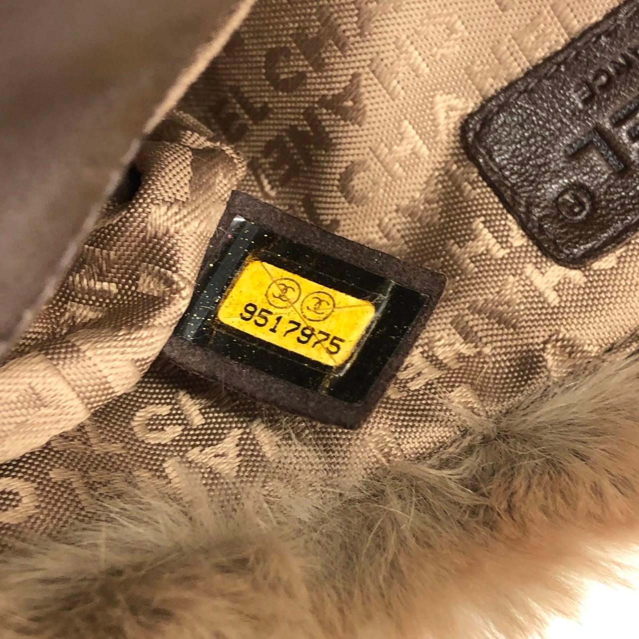 Chanel Fur Flap Bag Brown Grey Chincilla Bag Multi-Layer Chain en vente 4