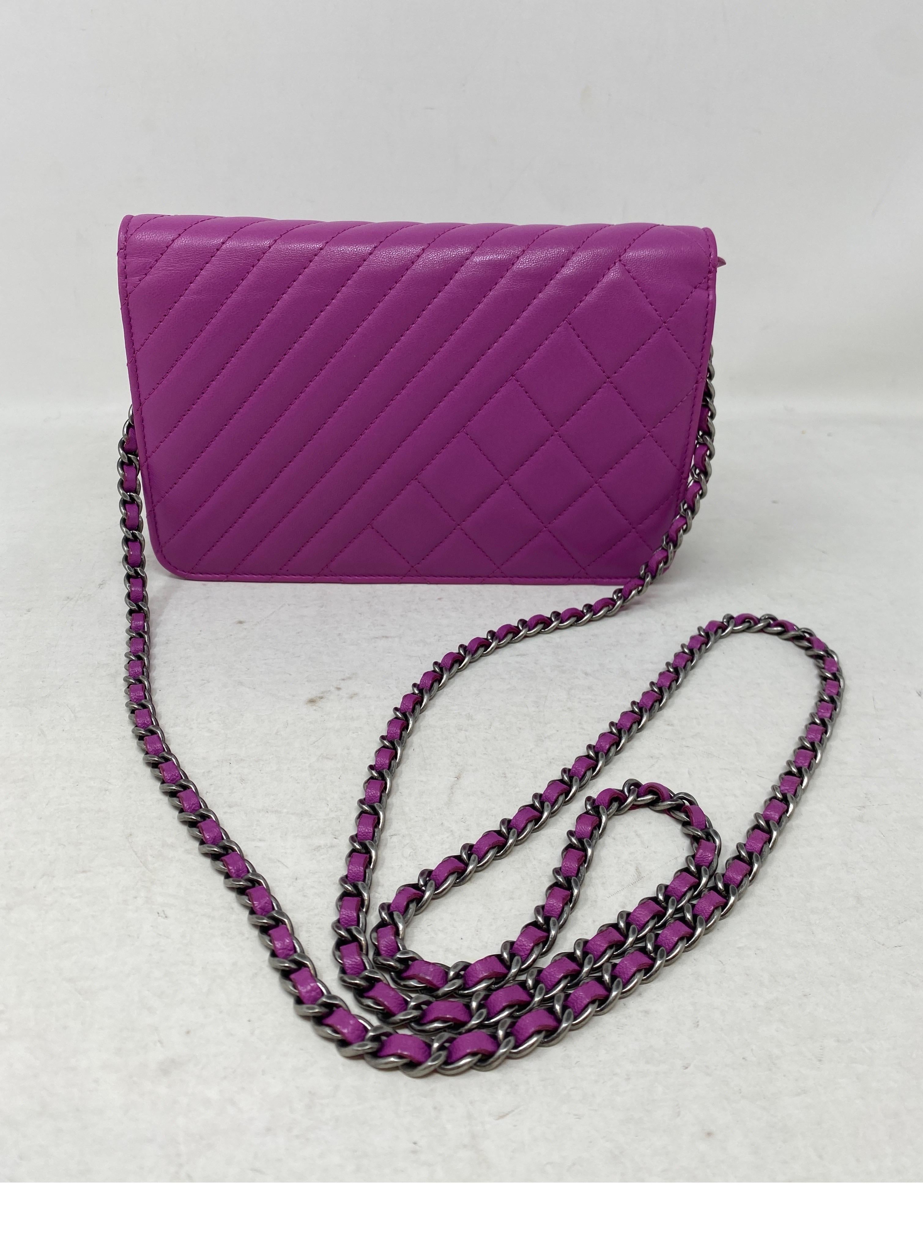 Chanel Fuschia Wallet On A Chain Bag  10