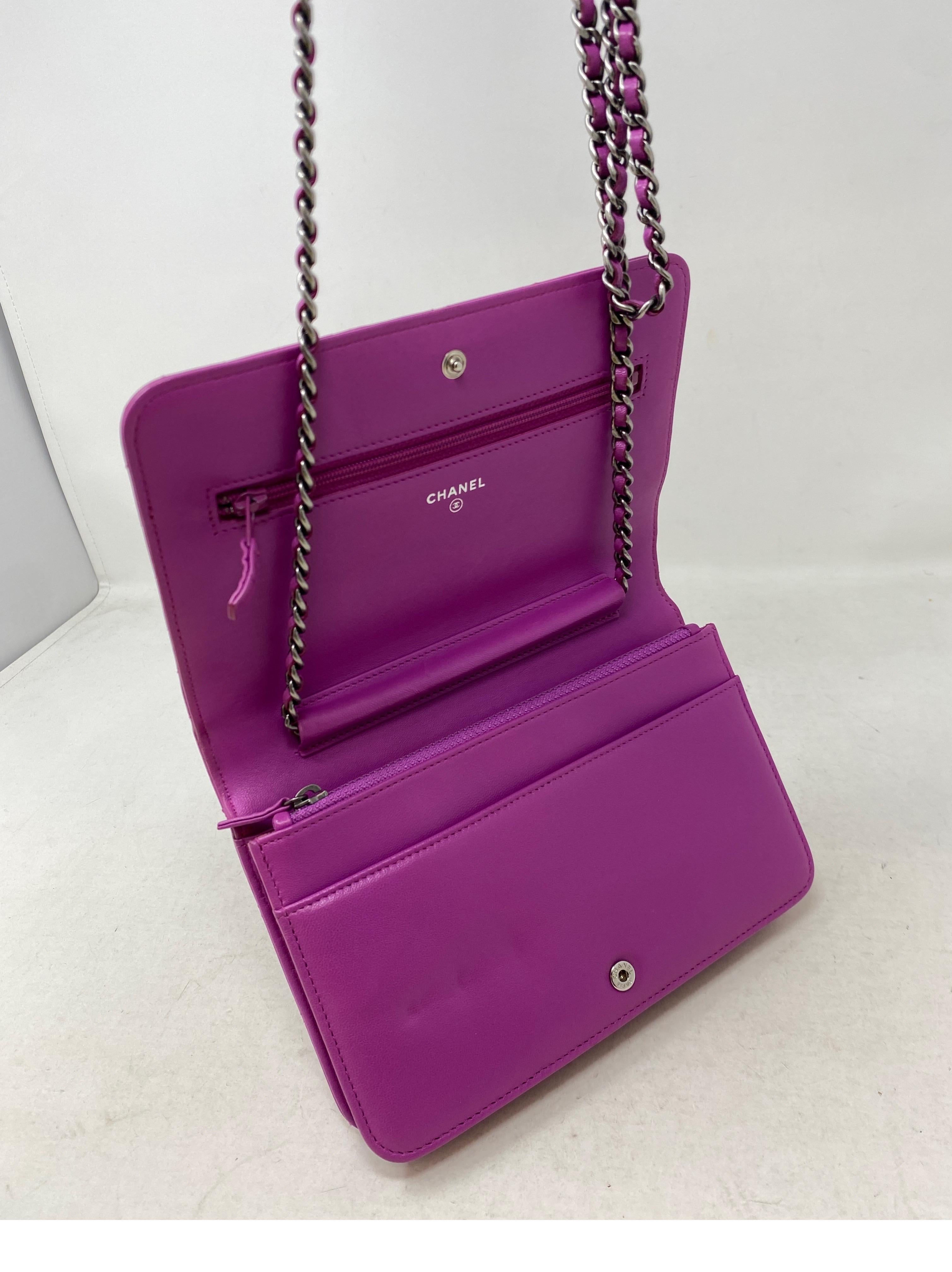 Chanel Fuschia Wallet On A Chain Bag  11