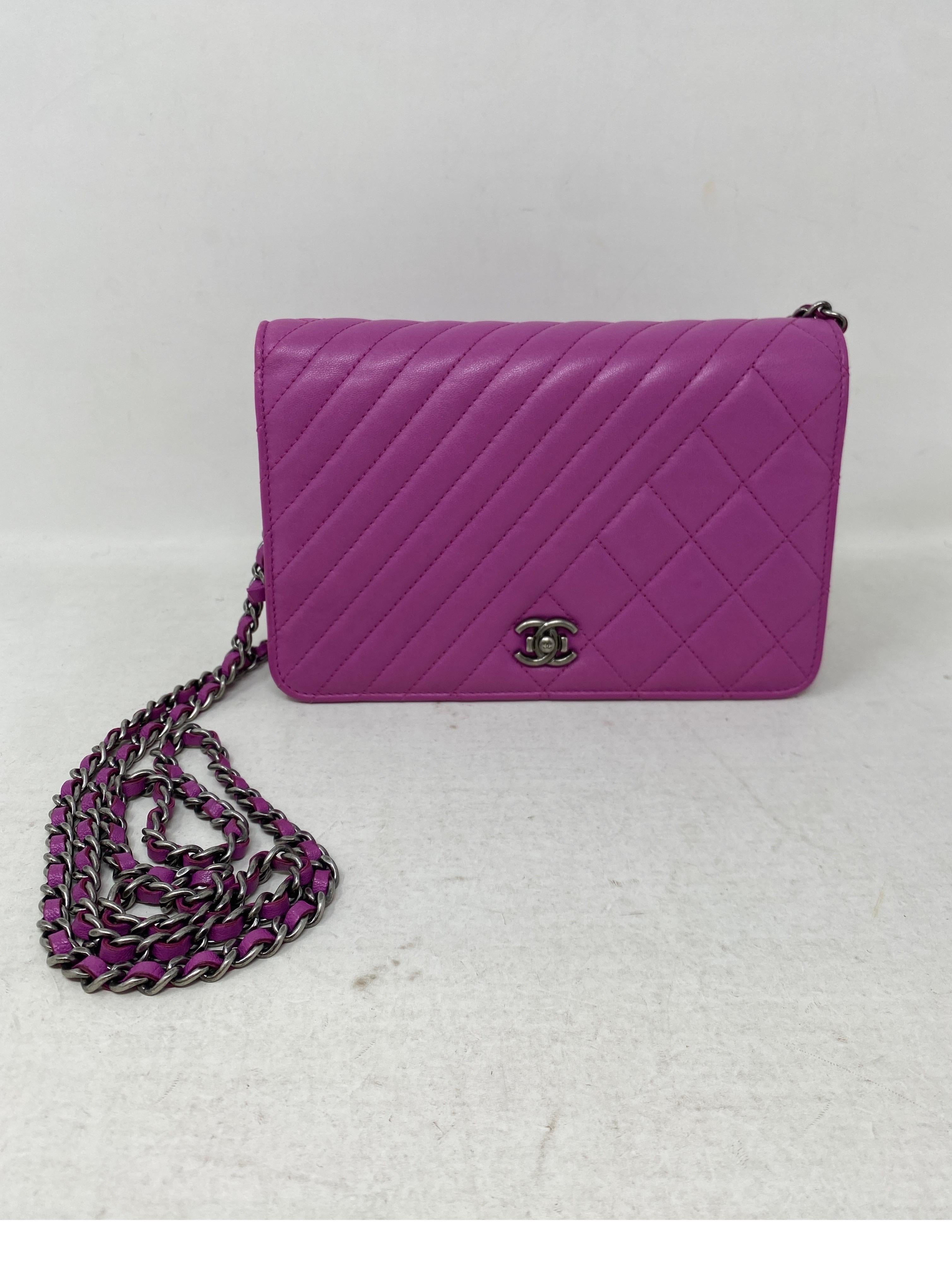 Chanel Fuschia Wallet On A Chain Bag  3
