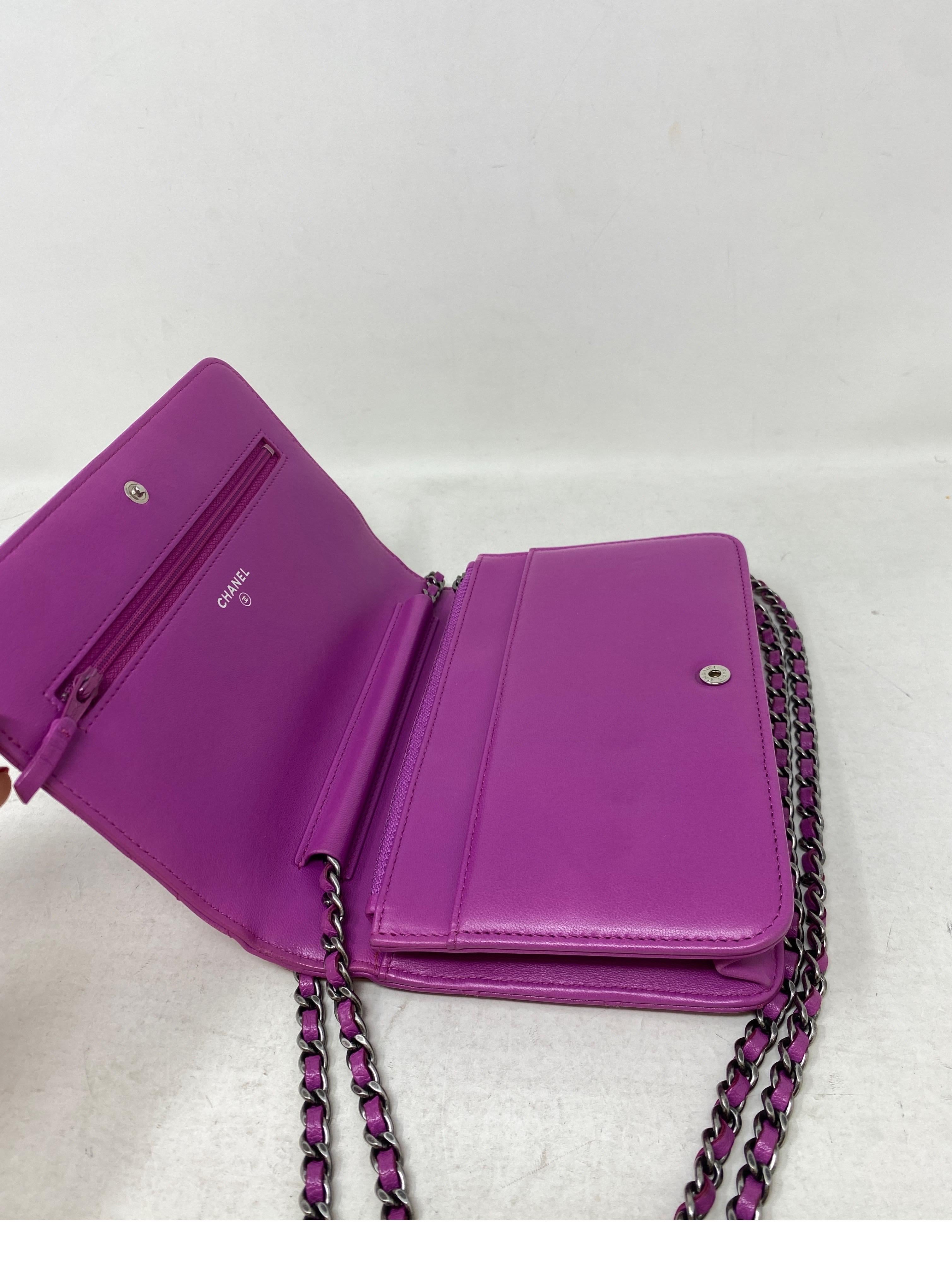 Chanel Fuschia Wallet On A Chain Bag  5