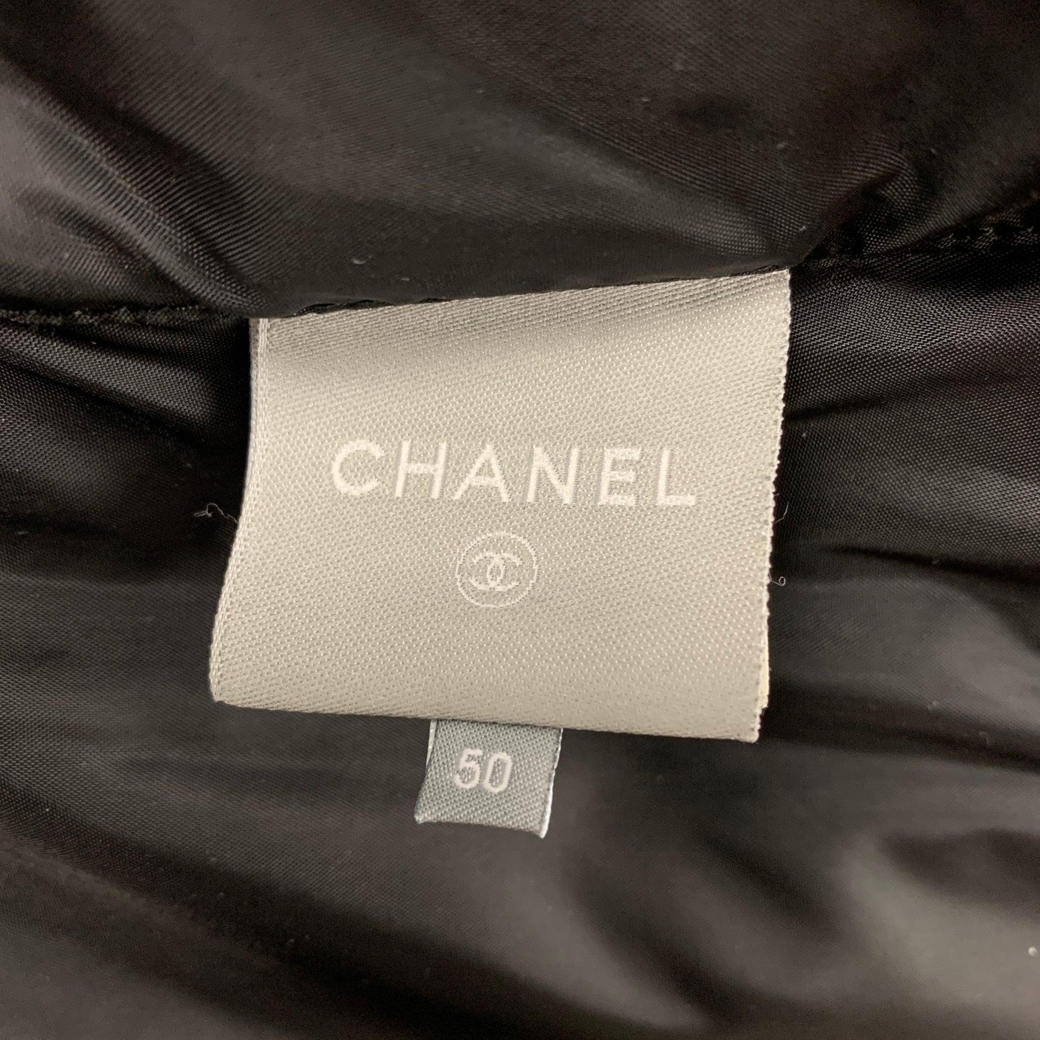 CHANEL FW 05 Size 18 Black Polyamide Blend Quilted Zip Fly Jacket 1