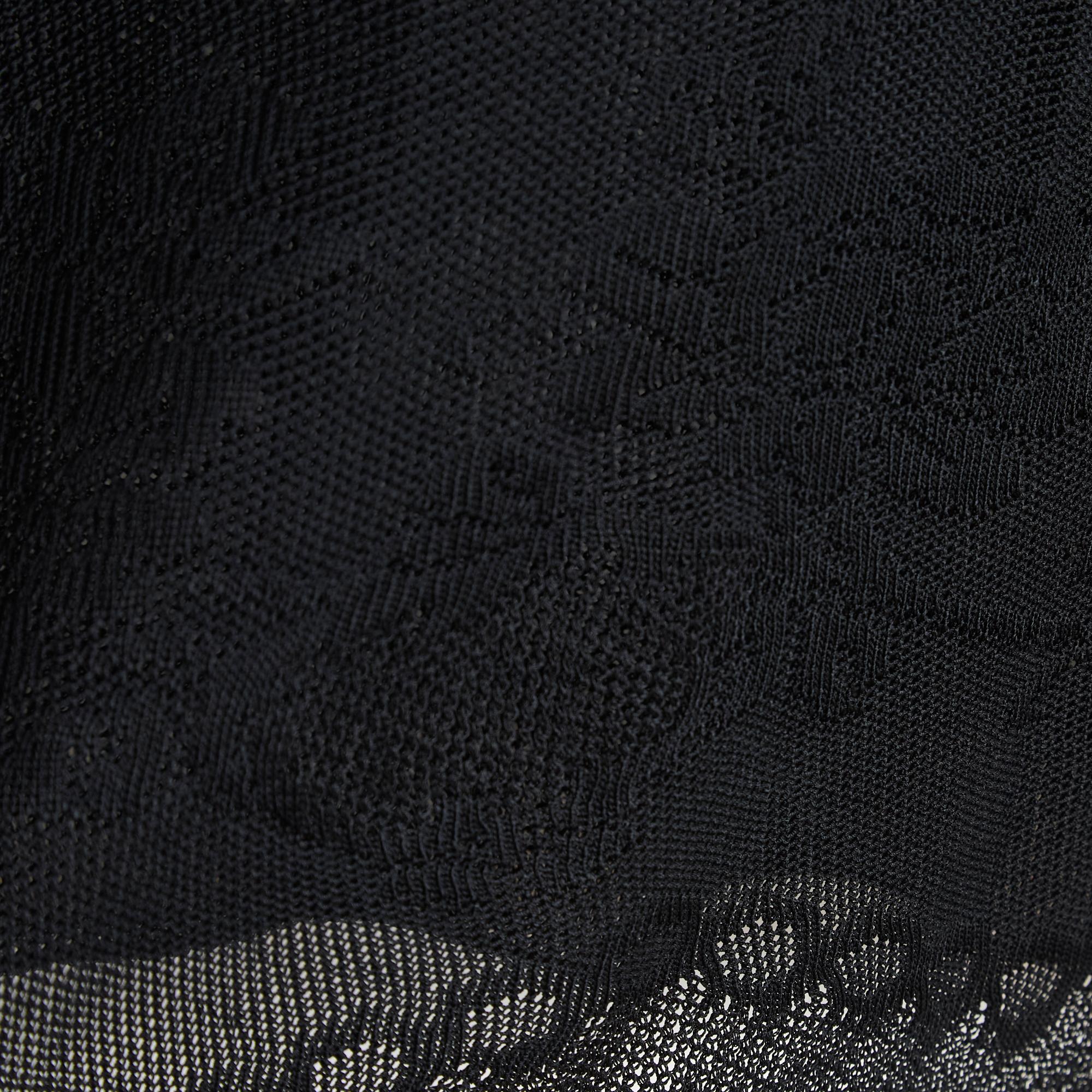 Black Chanel FW 2005 Top dentelle FR46 Floral lace top UK18 US16 For Sale
