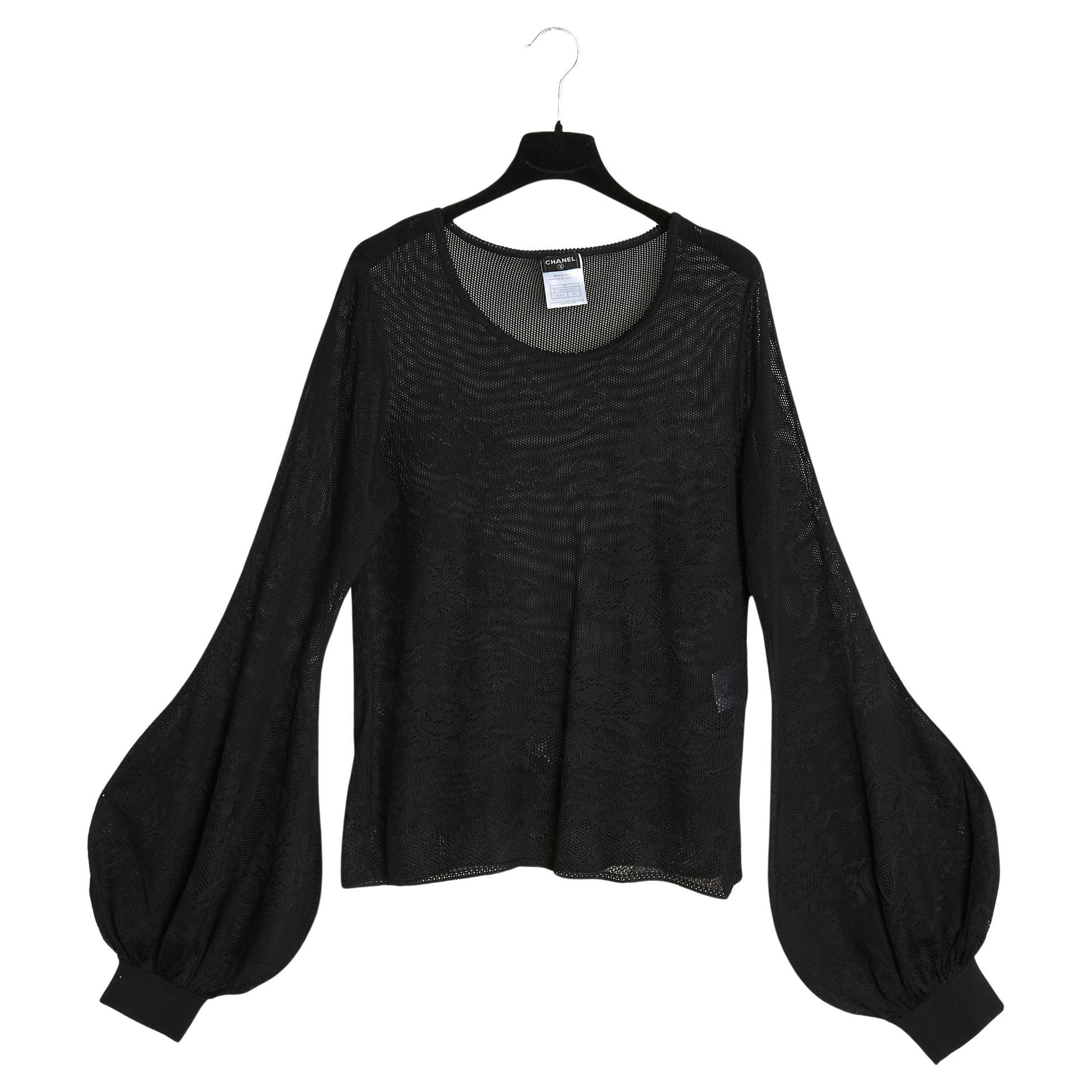 Chanel FW 2005 Top dentelle FR46 Floral lace top UK18 US16 For Sale