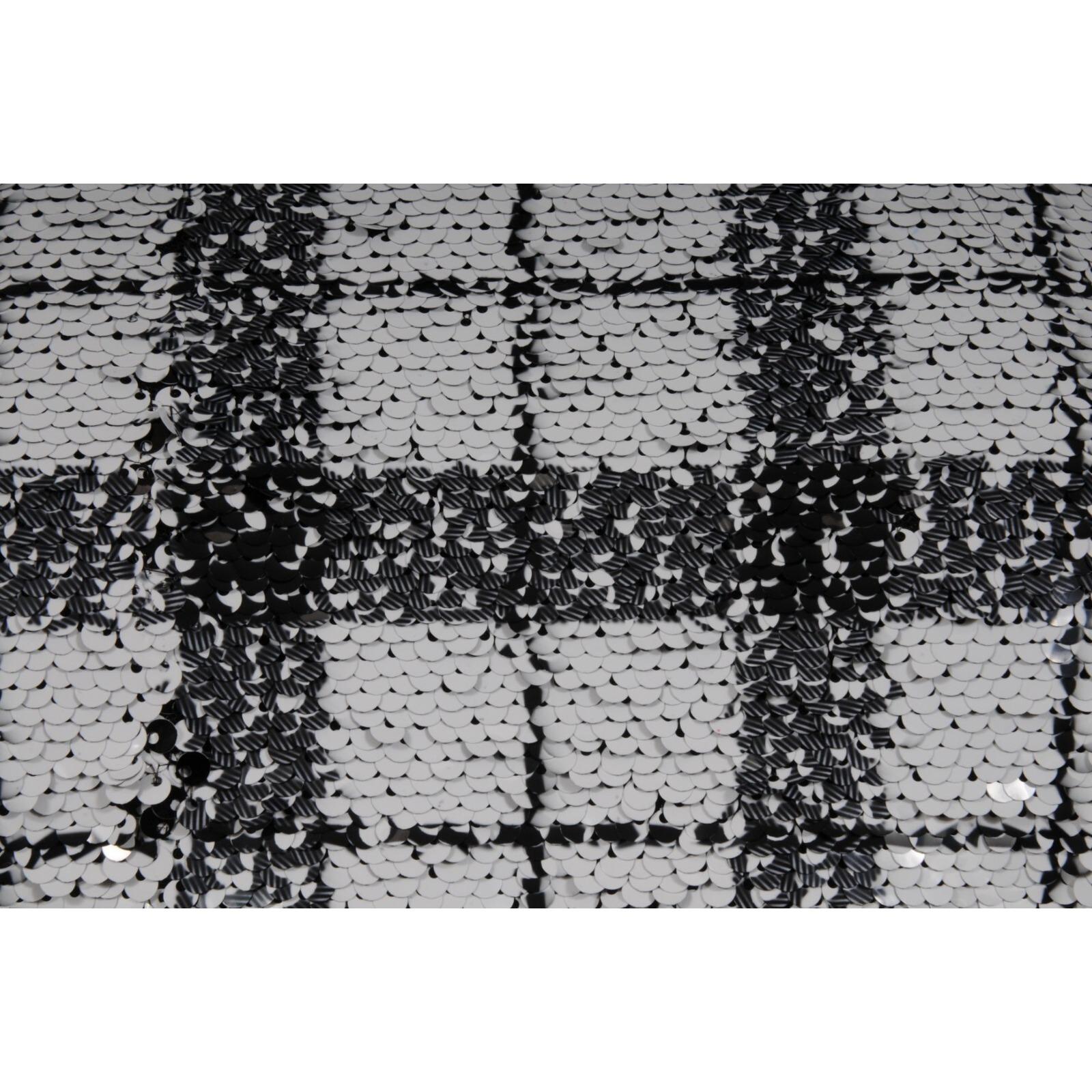 Chanel FW 2017 Runways Pailletten Shift Mini Kleid Größe FR 42 XL Weiß Schwarz im Angebot 2