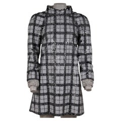Chanel FW 2017 Runways Pailletten Shift Mini Kleid Größe FR 42 XL Weiß Schwarz