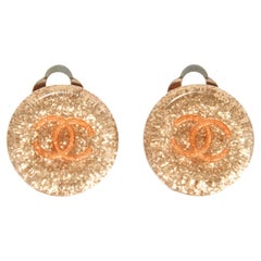 Chanel FW2000 Champagne Glitter CC clip-on 