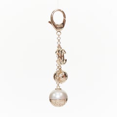 CHANEL G25B 2025 Limited Gift faux pearl moon ball charm keychain pendant