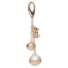 CHANEL G25B 2025 Limited Gift faux pearl moon ball charm keychain pendant
