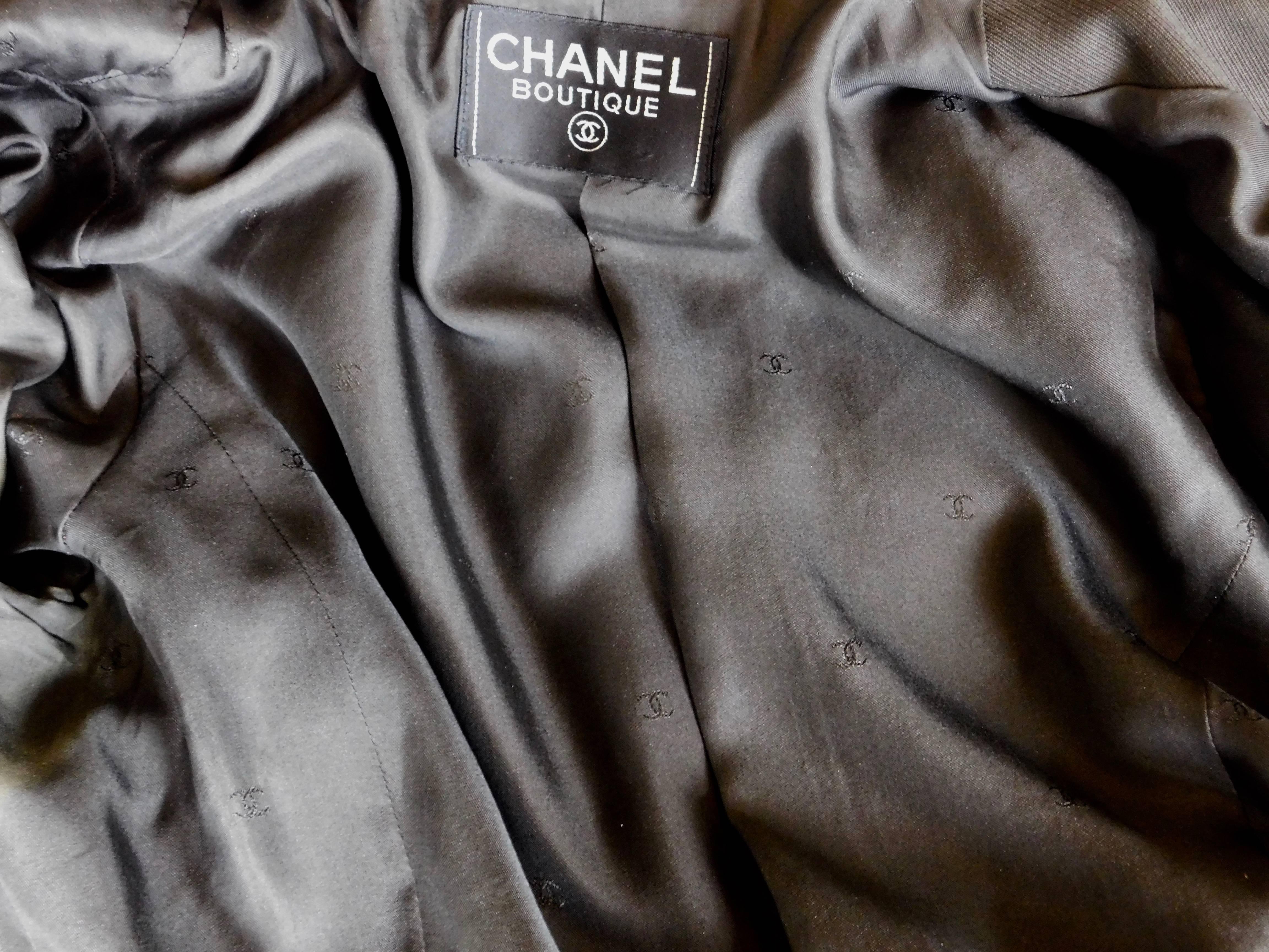Chanel Gabardine Military Style Jacket with 16 Gold Buttons 8