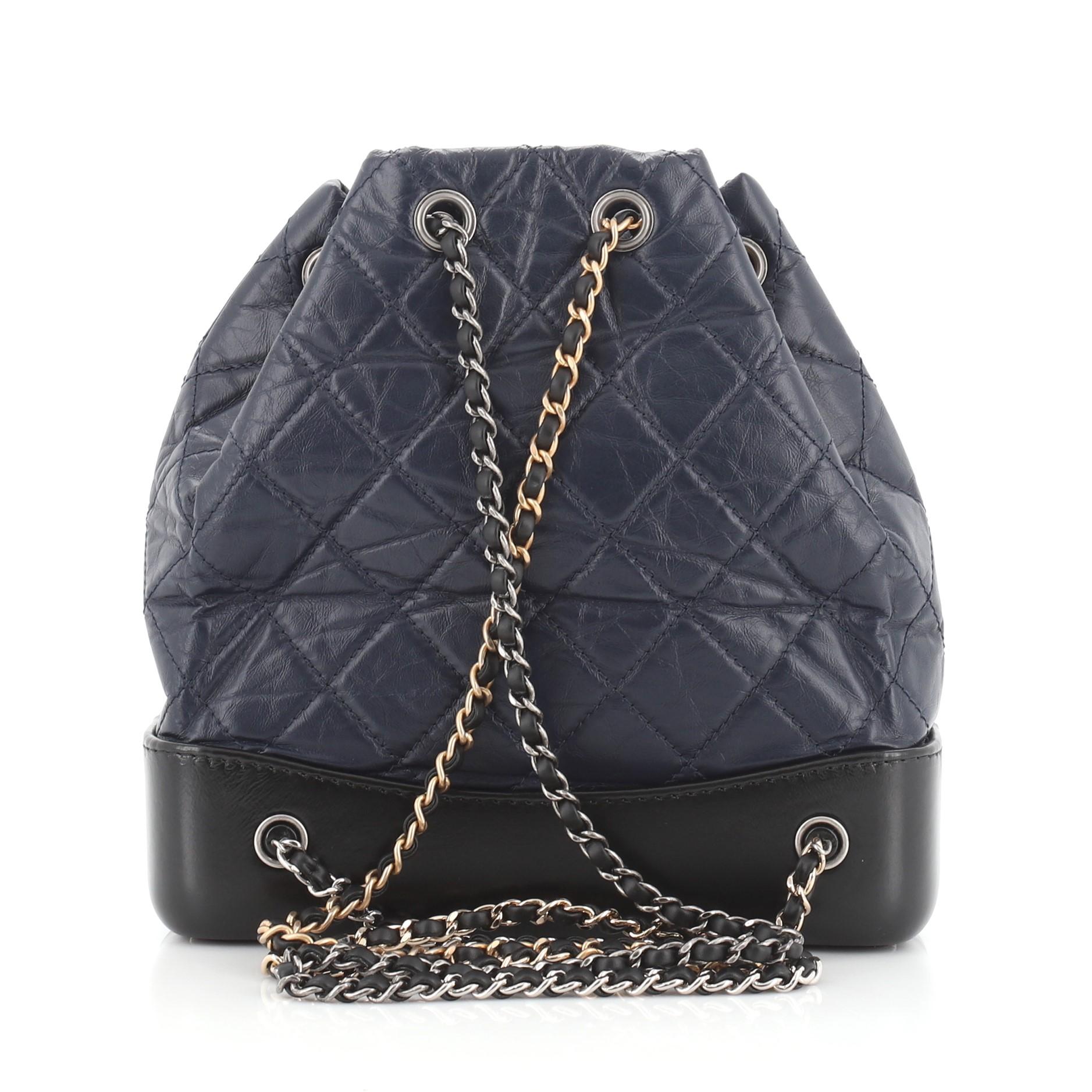 Chanel Gabrielle Backpack Quilted Calfskin Small  2