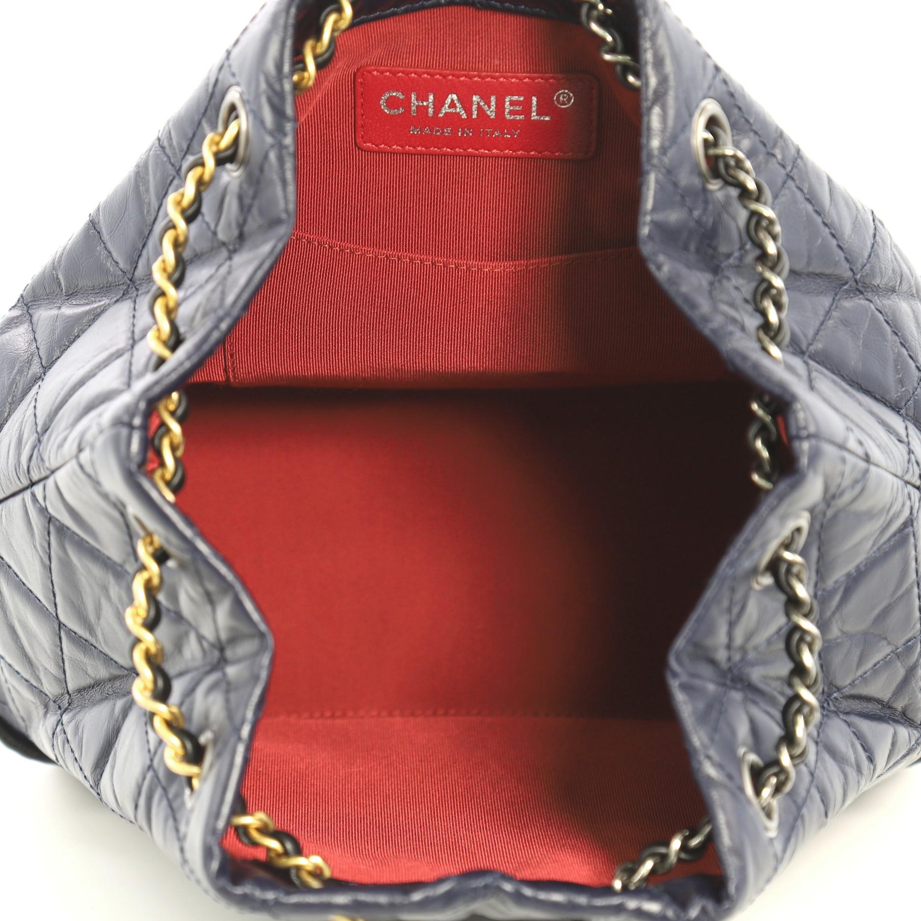 Black Chanel Gabrielle Backpack Quilted Calfskin Small