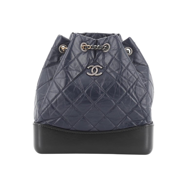 Chanel Gabrielle Backpack White and Black Leather at 1stDibs