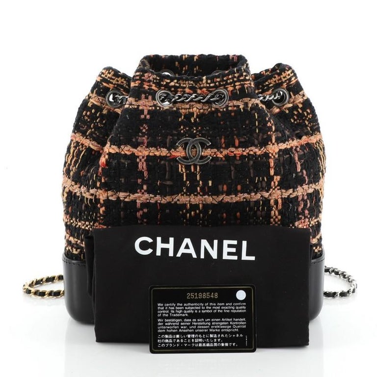 Chanel Gabrielle Backpack Quilted Tweed Small at 1stDibs