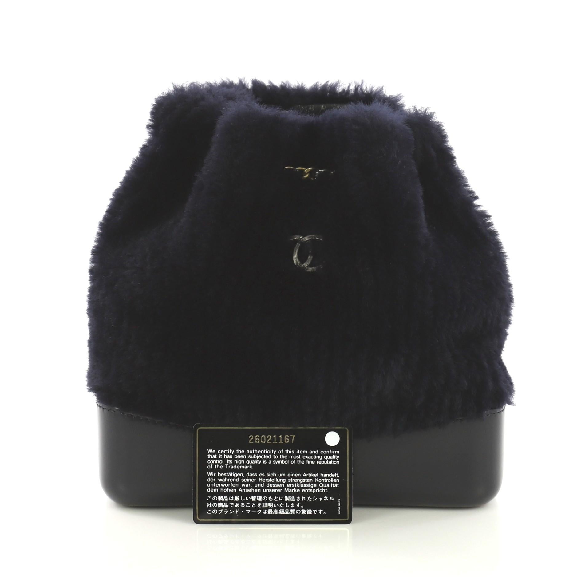 Chanel Gabrielle Backpack Shearling and Leather Small at 1stDibs