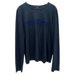 Chanel Gabrielle Black Cotton Long Sleeve Crew Neck Top Sz 48