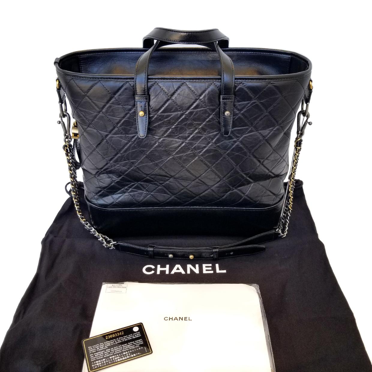 Chanel Gabrielle Black Quilted Hobo Bag For Sale 2