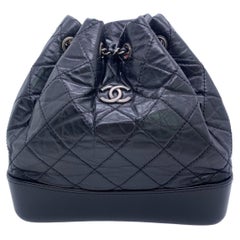 Chanel Gabrielle Bucket Bag Aged Calfskin Black Shoulder Bag