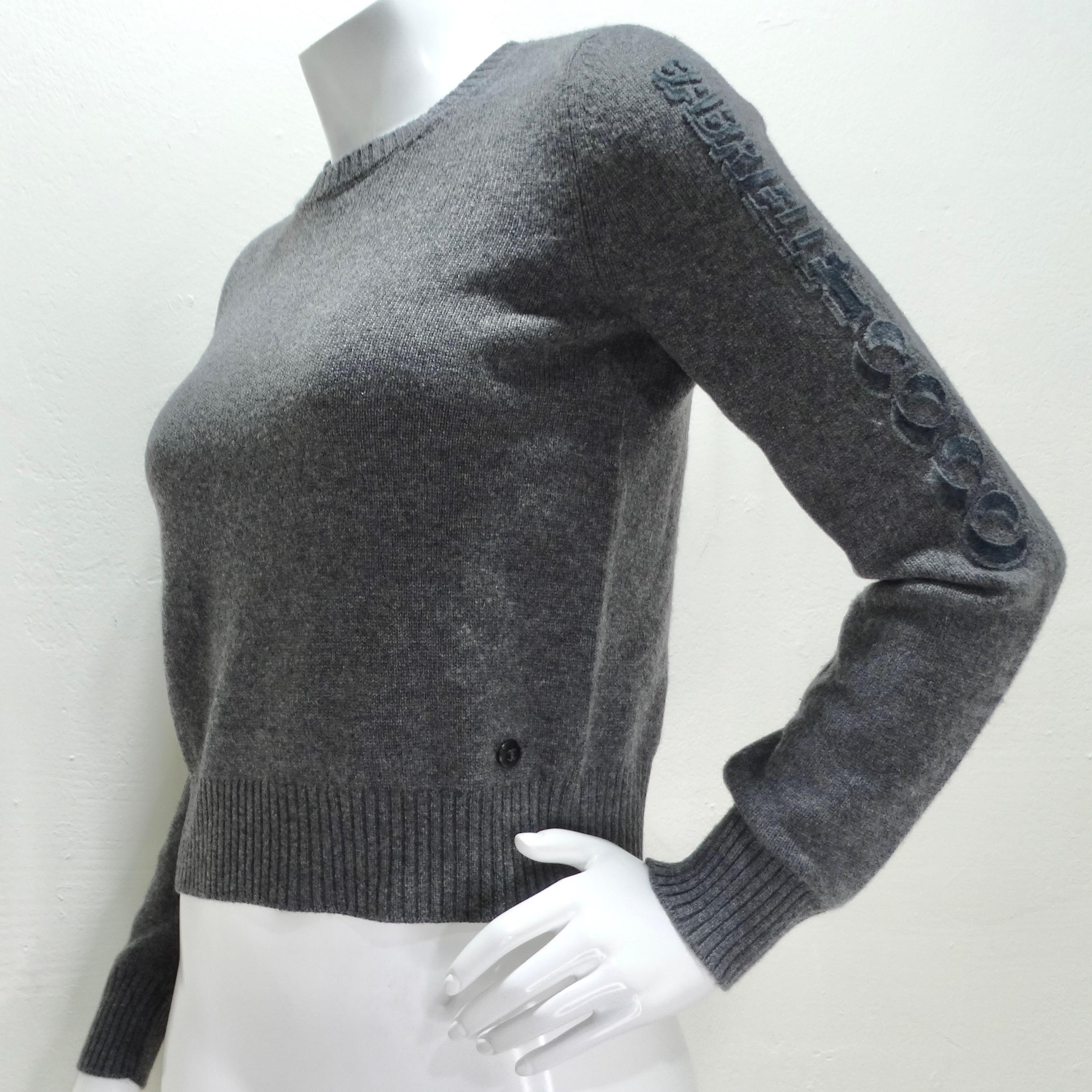 Chanel Gabrielle Coco Pull en cachemire gris Unisexe en vente