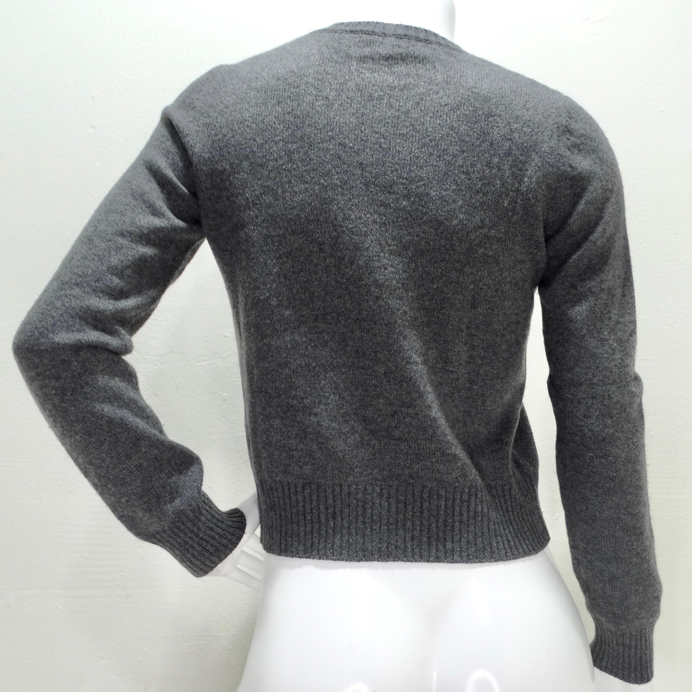 Chanel Gabrielle Coco Pull en cachemire gris en vente 2