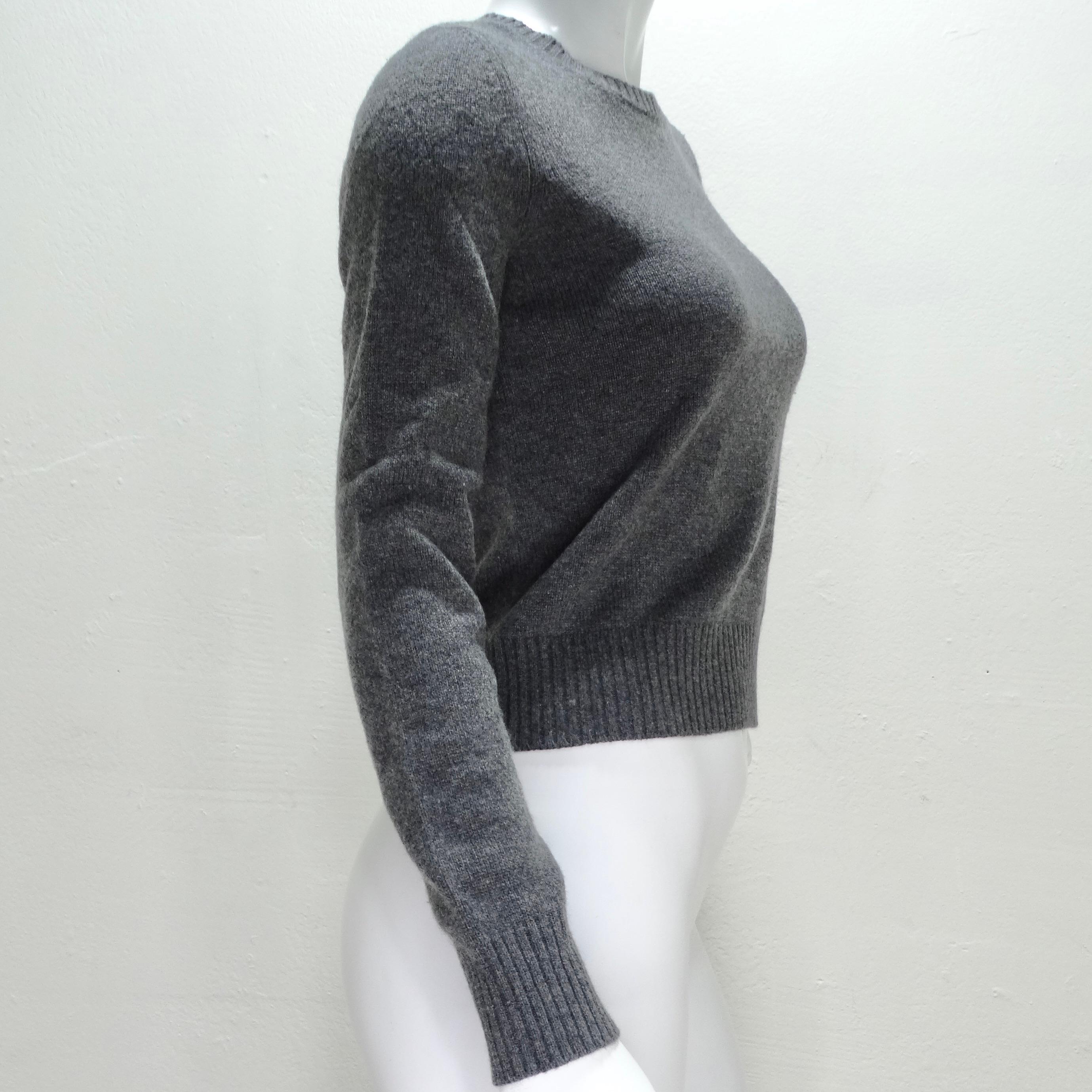 Chanel Gabrielle Coco Pull en cachemire gris en vente 3