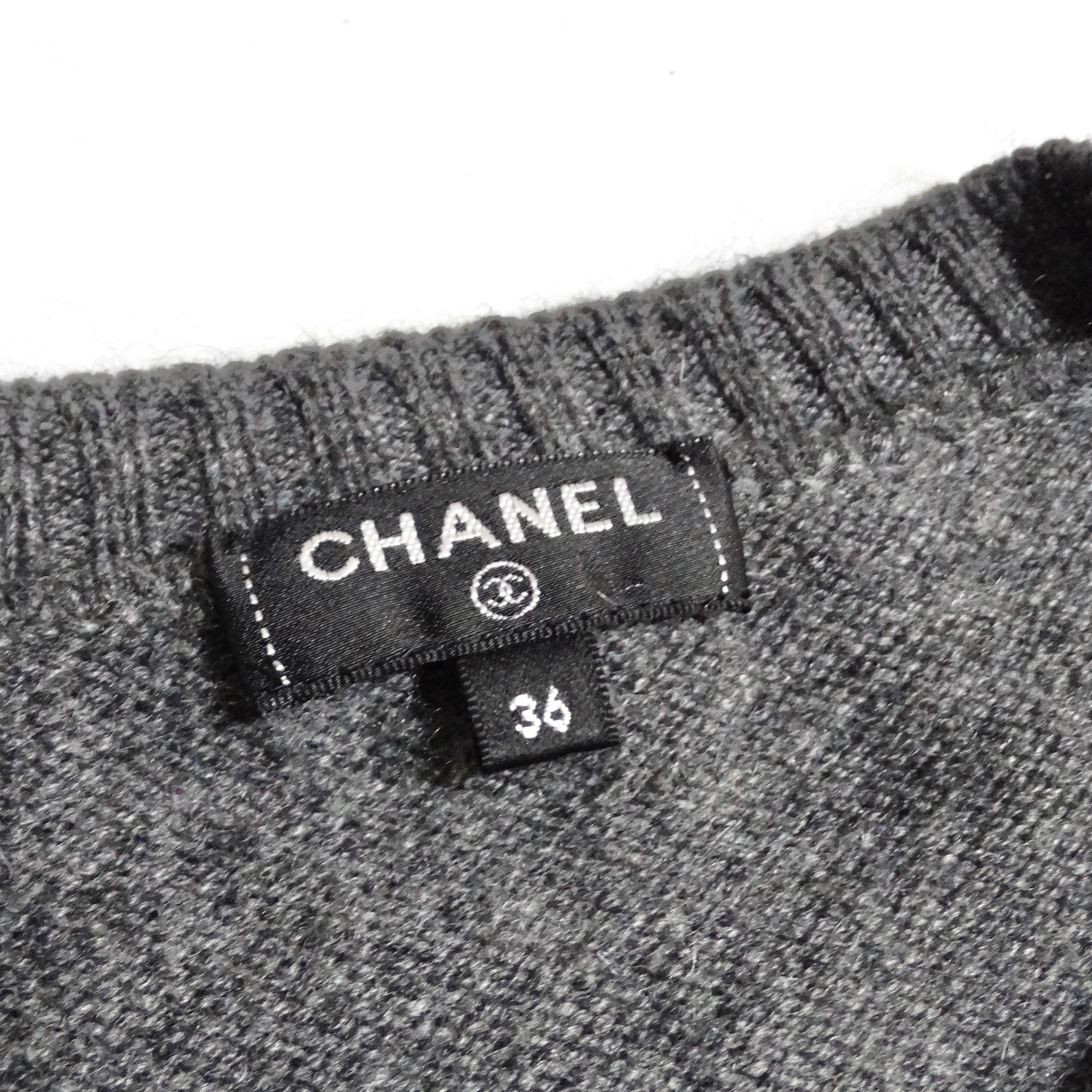 Chanel Gabrielle Coco Pull en cachemire gris en vente 4