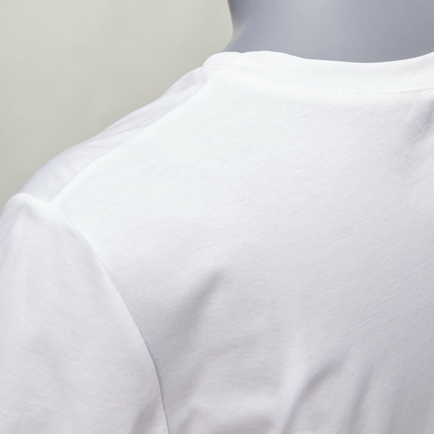 CHANEL Gabrielle Coco navy velvet print white cotton short sleeve tshirt FR36 S 4