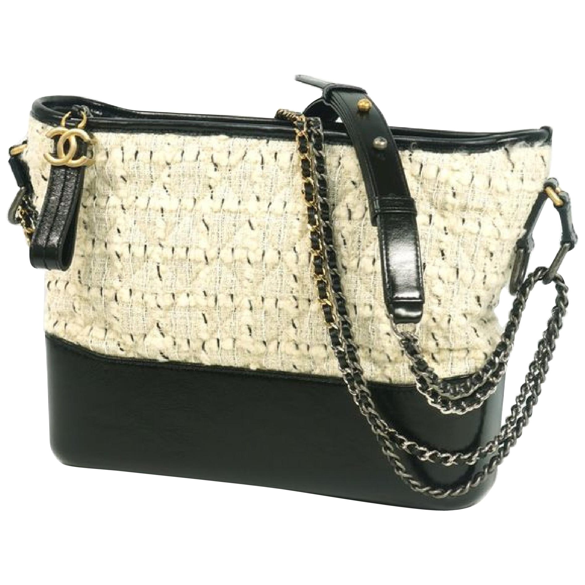chanel gabrielle bag beige black