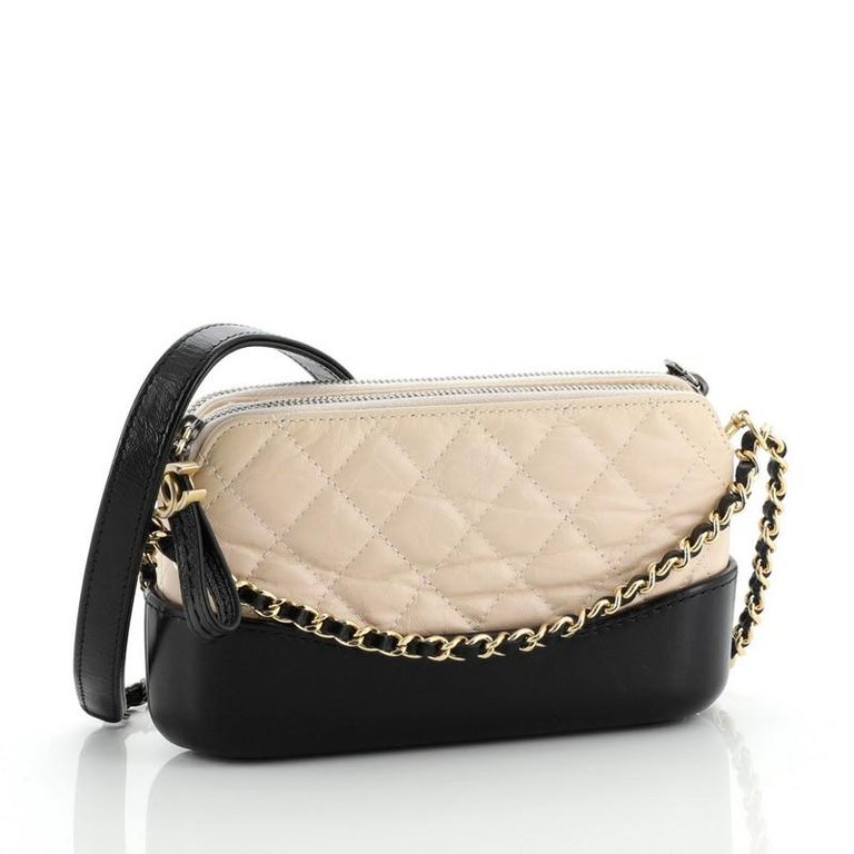 Chanel Gabrielle Double Zip Clutch with Chain Quilted Aged Calfskin at  1stDibs