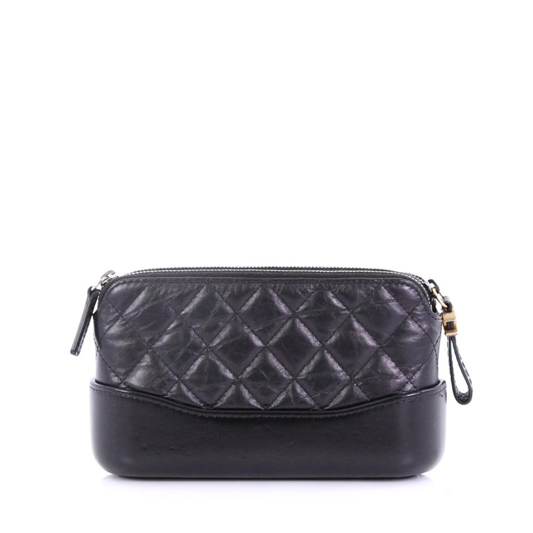 Chanel Gabrielle Clutch With Chain Aged Calfskin Navy Black Mixed Hard –  Coco Approved Studio