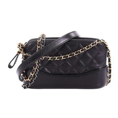 Chanel Gabrielle Double Zip Clutch with Chain Quilted Aged Calfskin