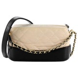 Gabrielle Double Zip Clutch with Chain Quilted Aged Calfskin