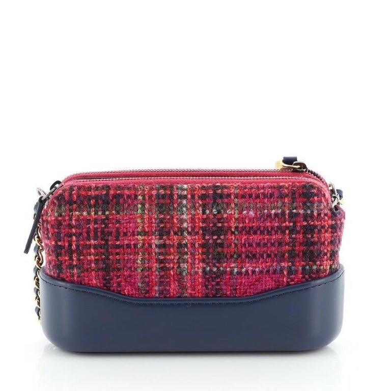 Chanel Gabrielle Double Zip Clutch with Chain Quilted Tweed at 1stDibs ...