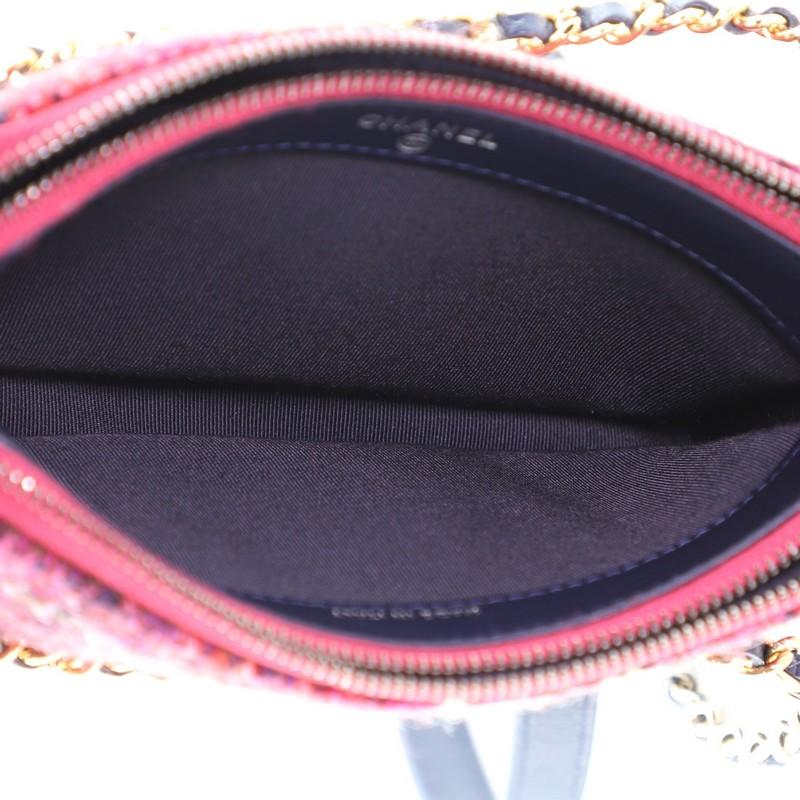 Chanel Gabrielle Double Zip Clutch with Chain Quilted Tweed In Good Condition In NY, NY