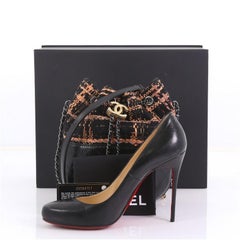 Chanel Gabrielle Drawstring Bag Quilted Calfskin and Tweed Small