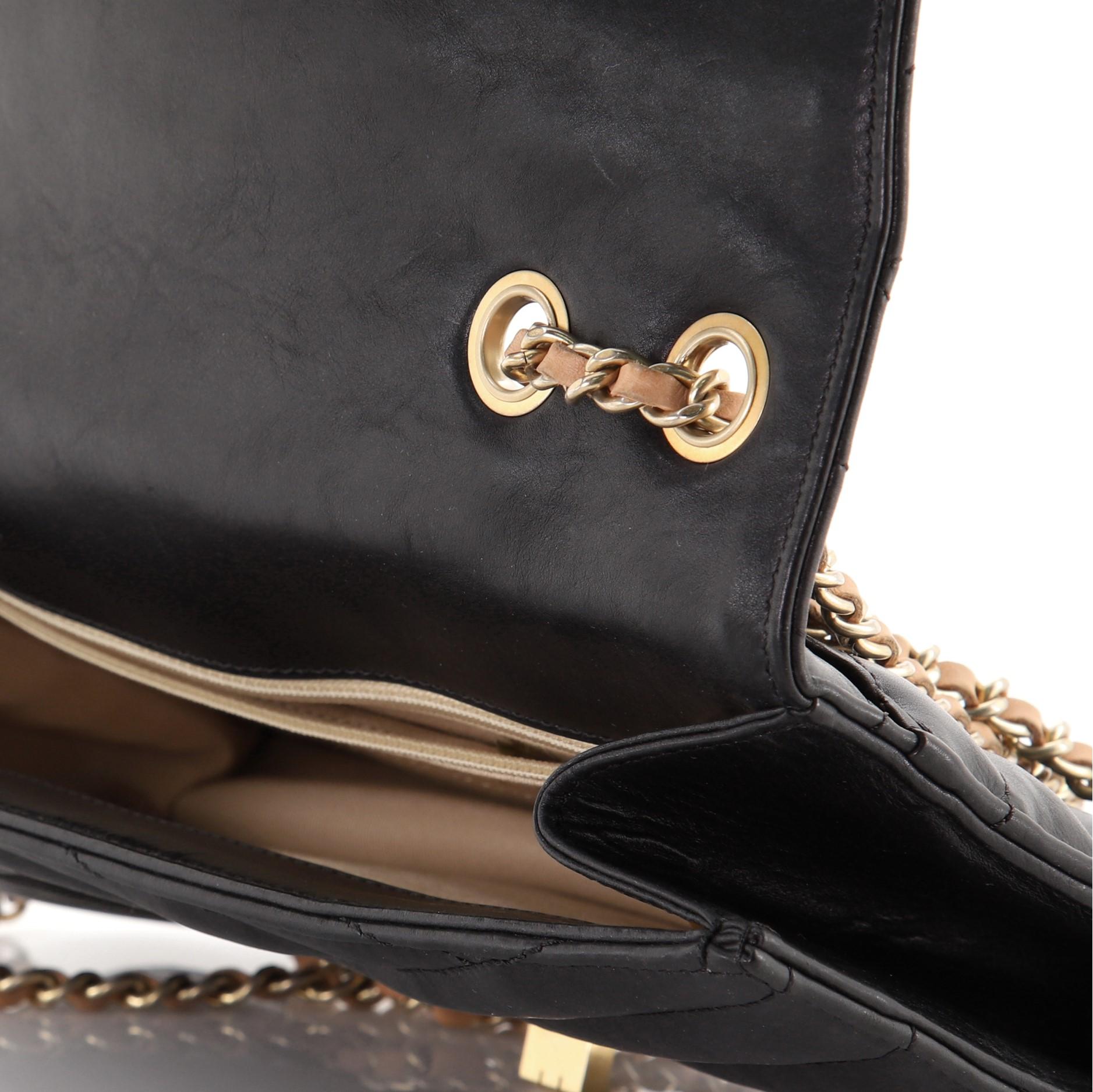 Chanel Gabrielle Flap Bag Chevron Leather Medium 2