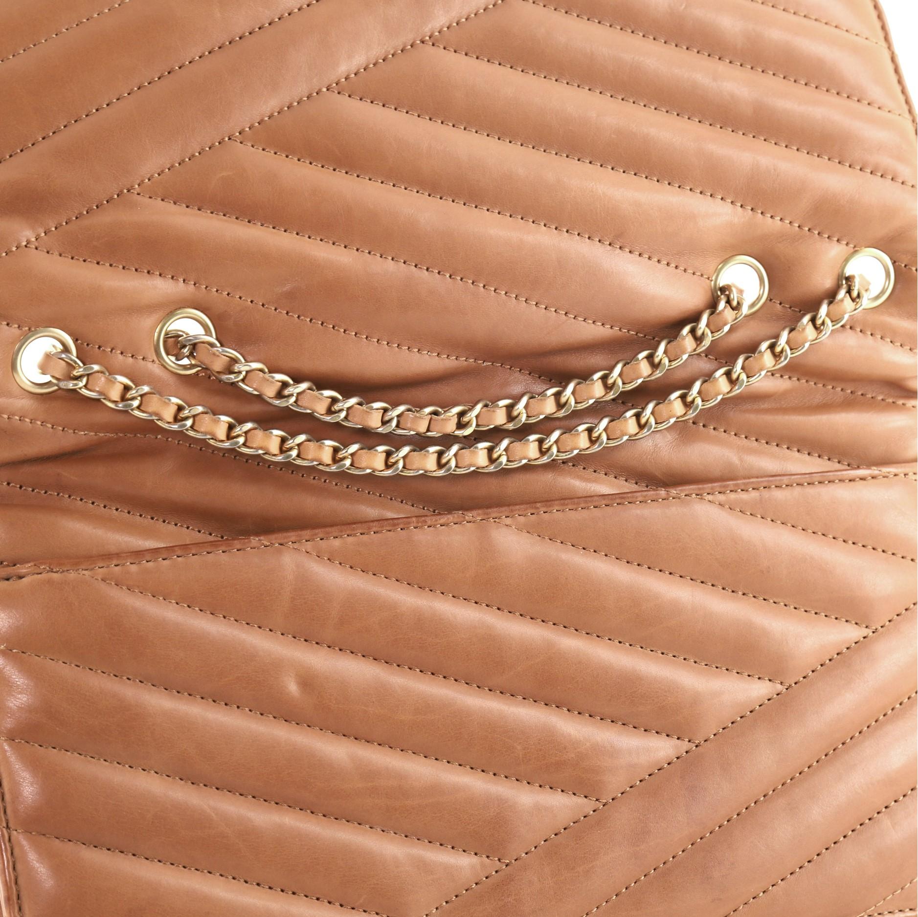 Chanel Gabrielle Flap Bag Chevron Leather Medium 1
