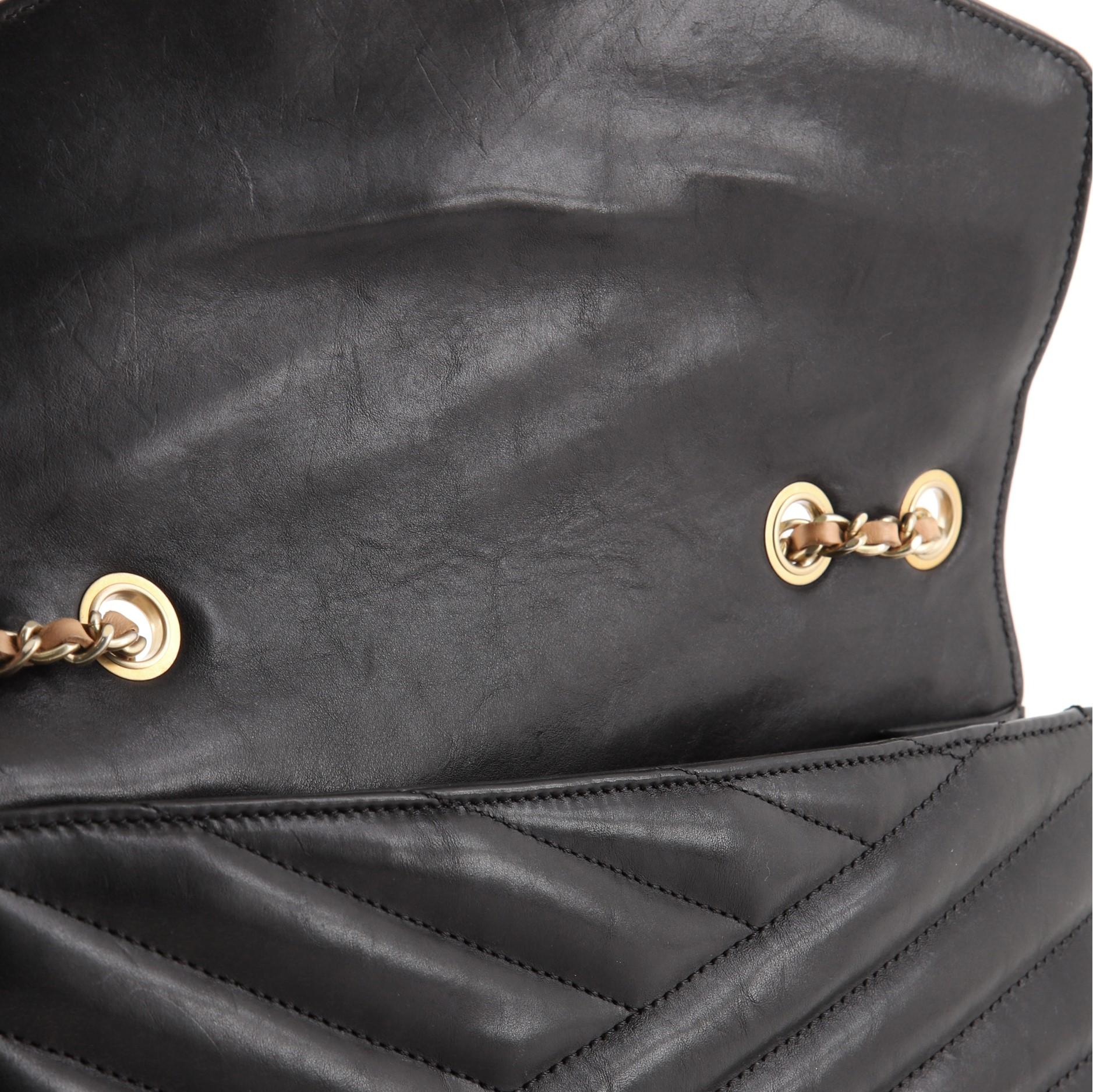 Chanel Gabrielle Flap Bag Chevron Leather Medium 1