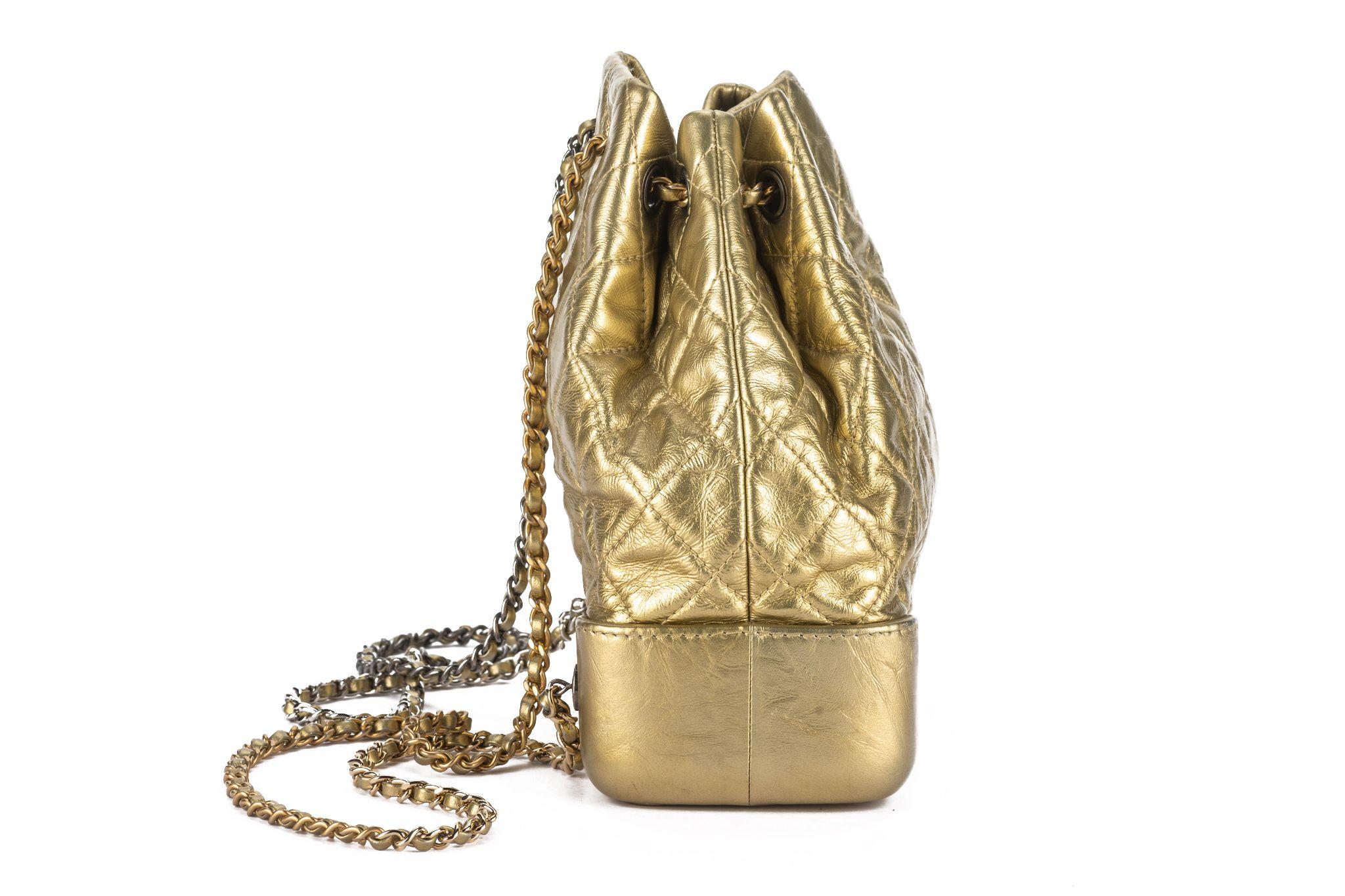 Chanel Gabrielle Gold Backpack In Good Condition For Sale In West Hollywood, CA