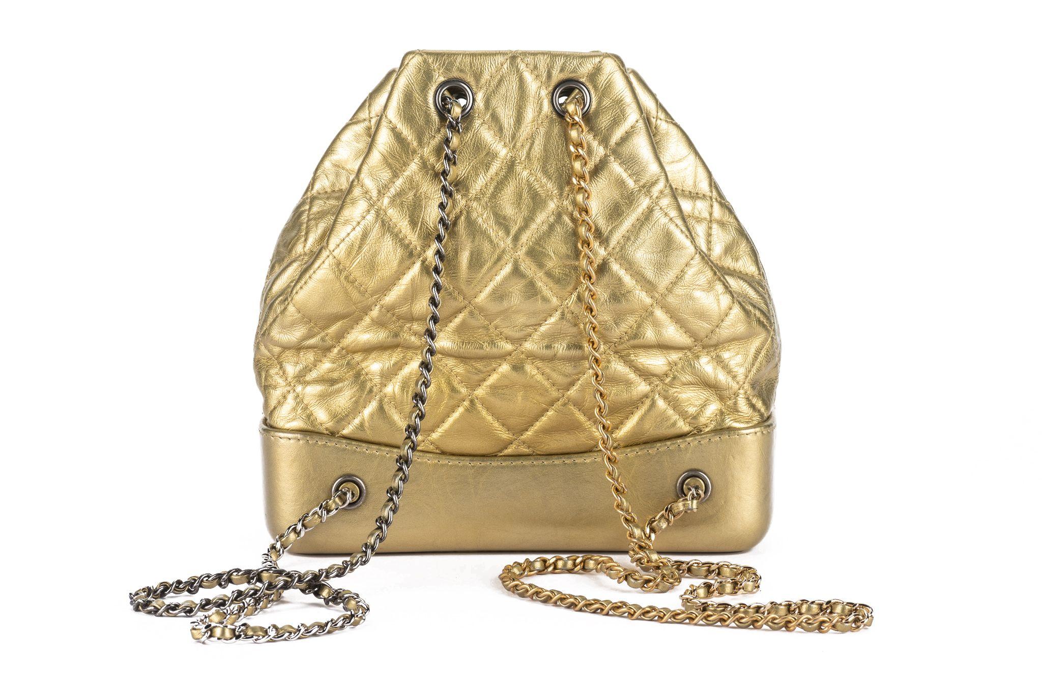 Women's Chanel Gabrielle Gold Backpack For Sale