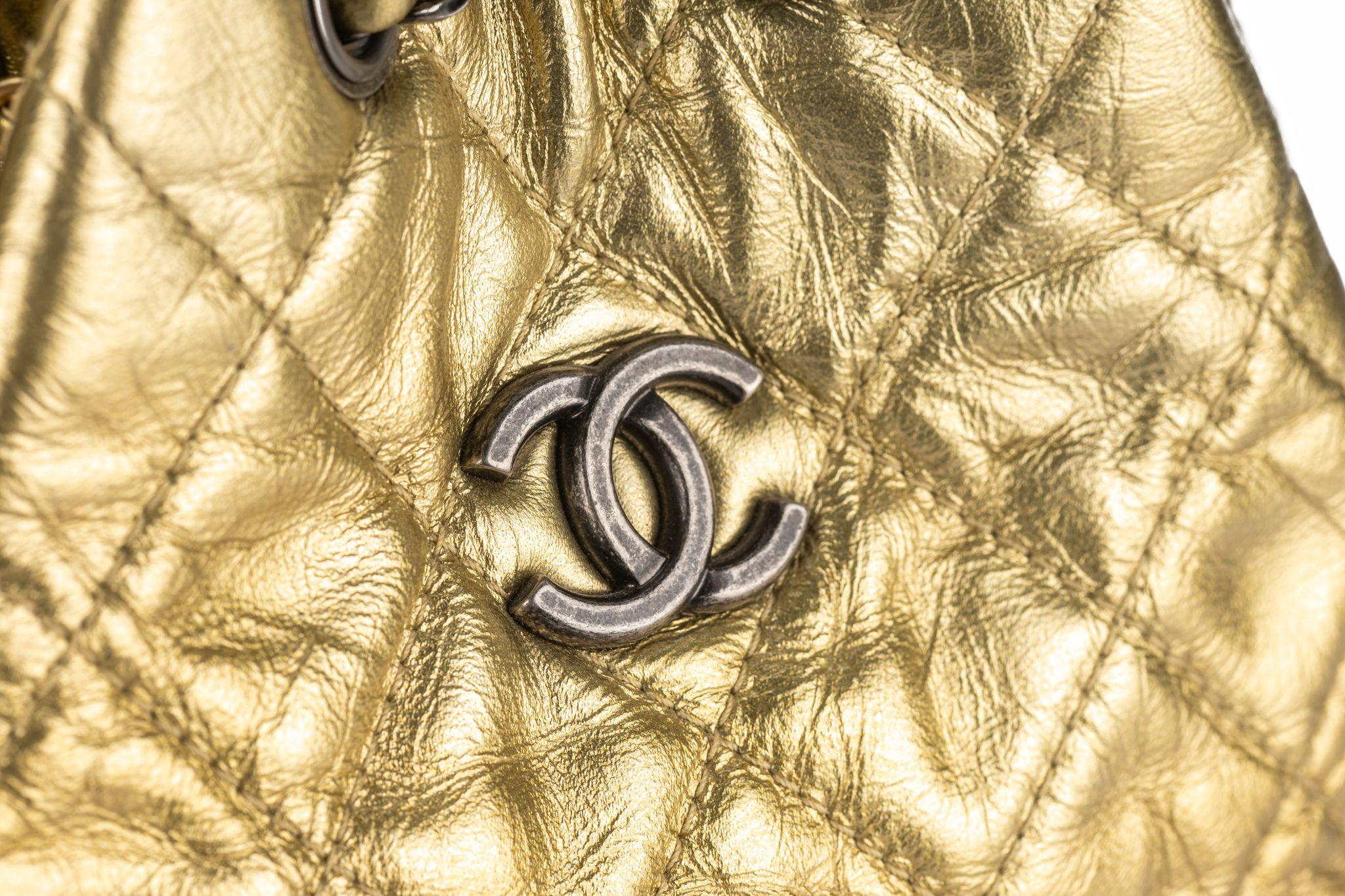 Chanel Gabrielle Gold Backpack For Sale 3