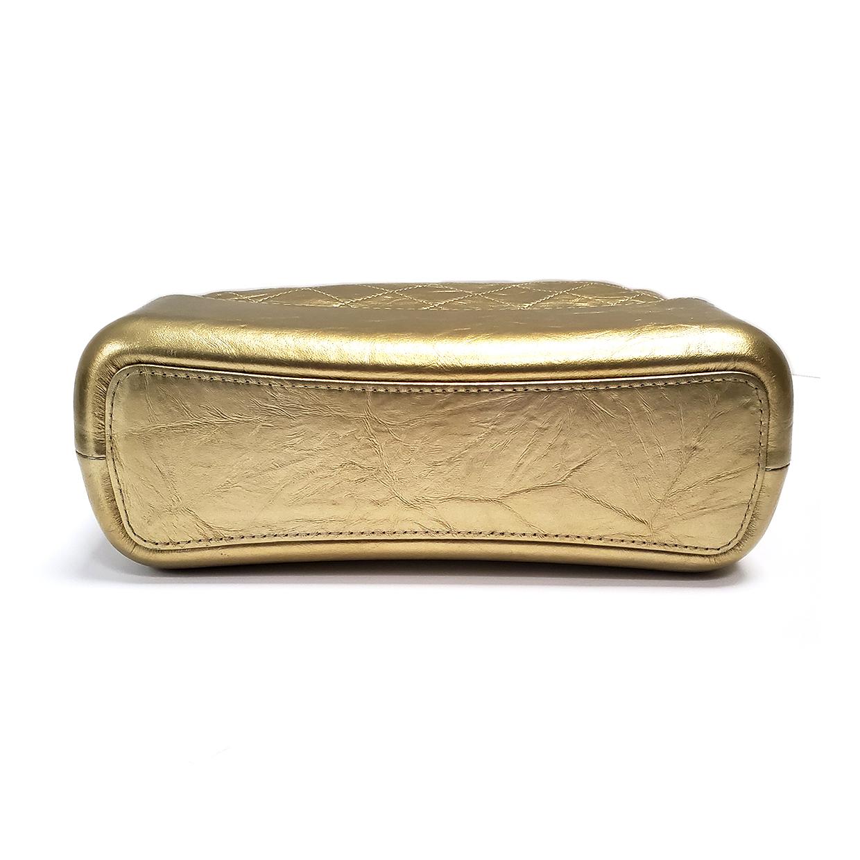 Chanel Gabrielle Gold Quilted Hand Bag 2
