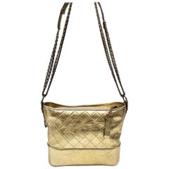 Chanel Gabrielle Gold Quilted Hand Bag