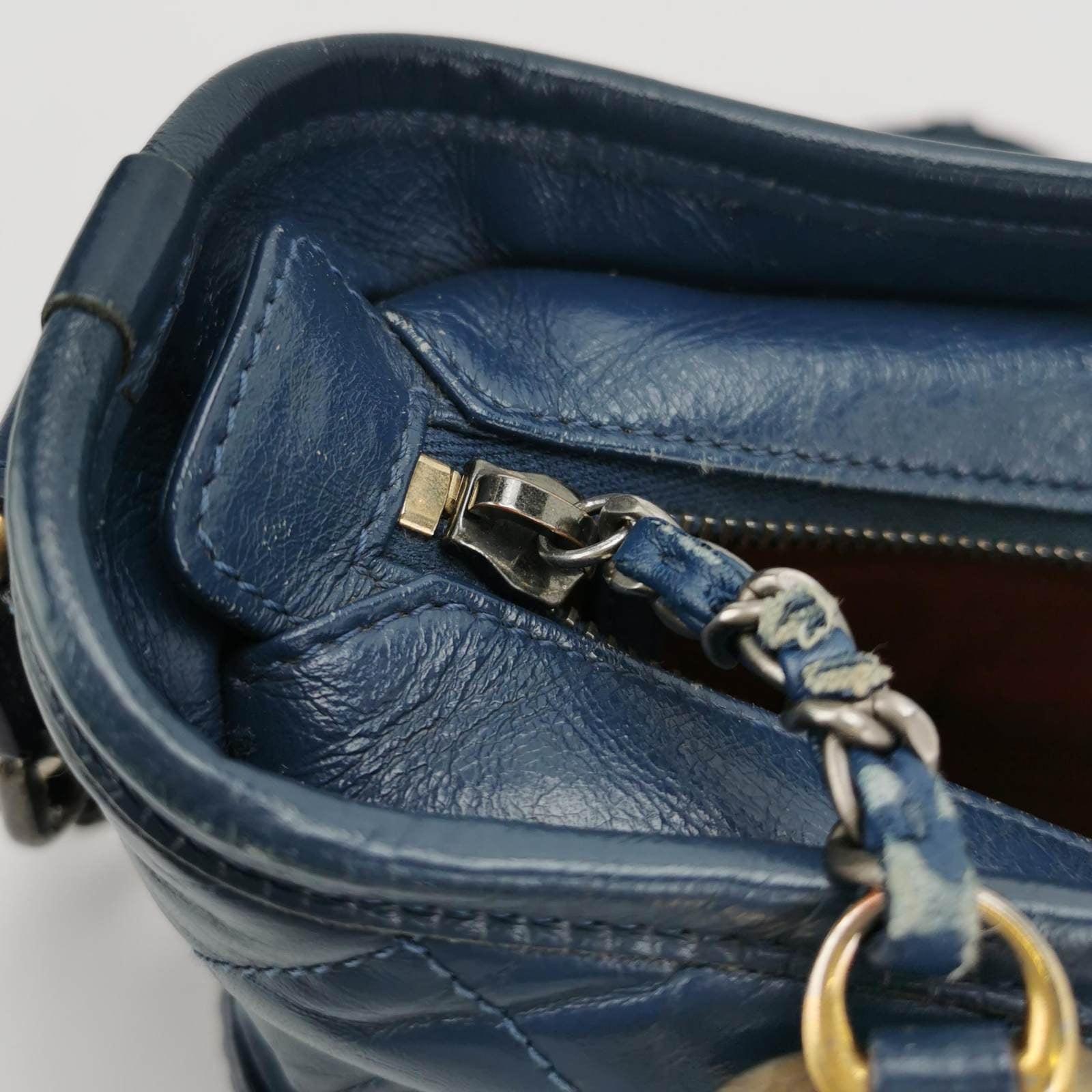 Chanel Gabrielle Hobo 2016 Navy Leather Small Crossbody Bag 6
